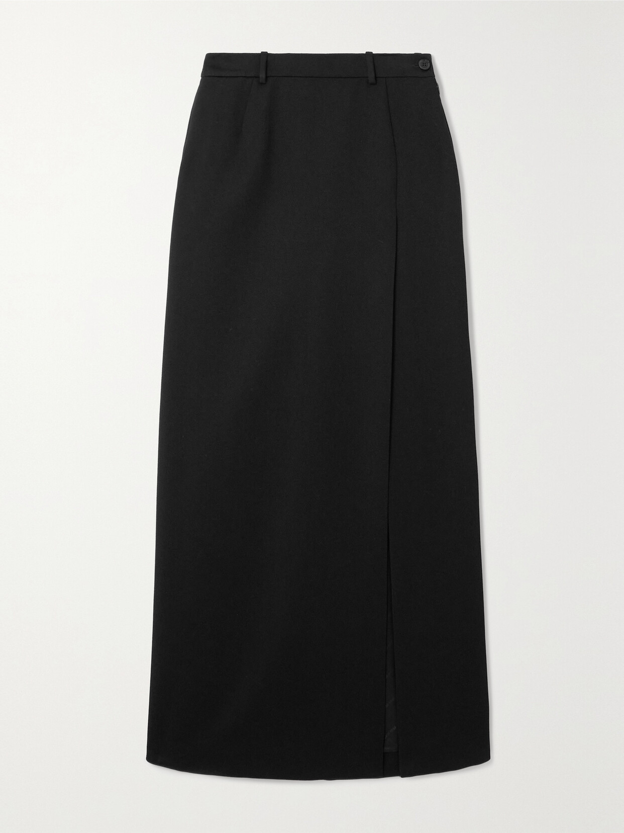 Balenciaga Wrap-effect Wool-gabardine Maxi Skirt In Black