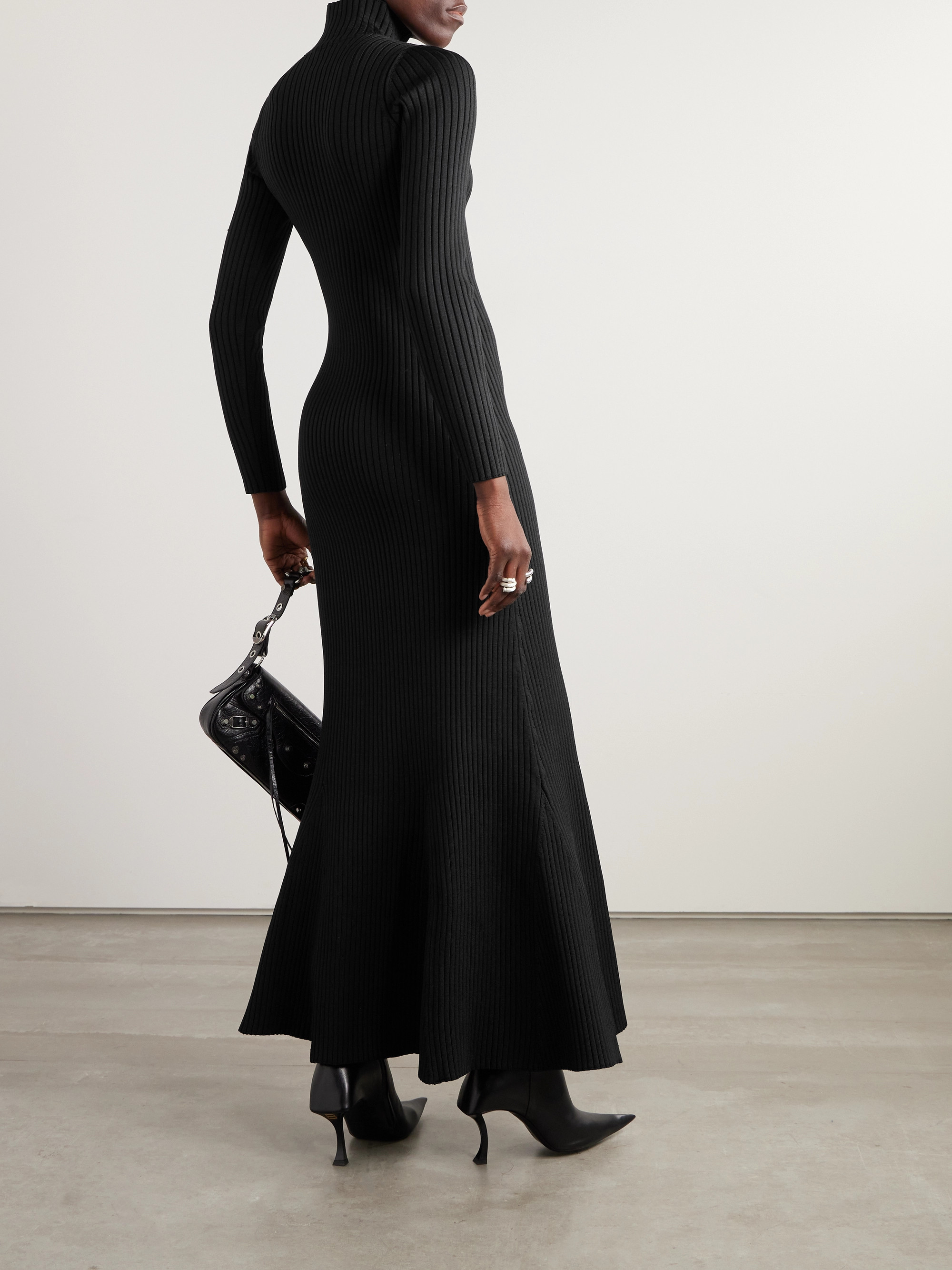 Balenciaga Turtleneck ribbed silk-blend maxi dress thumbnail