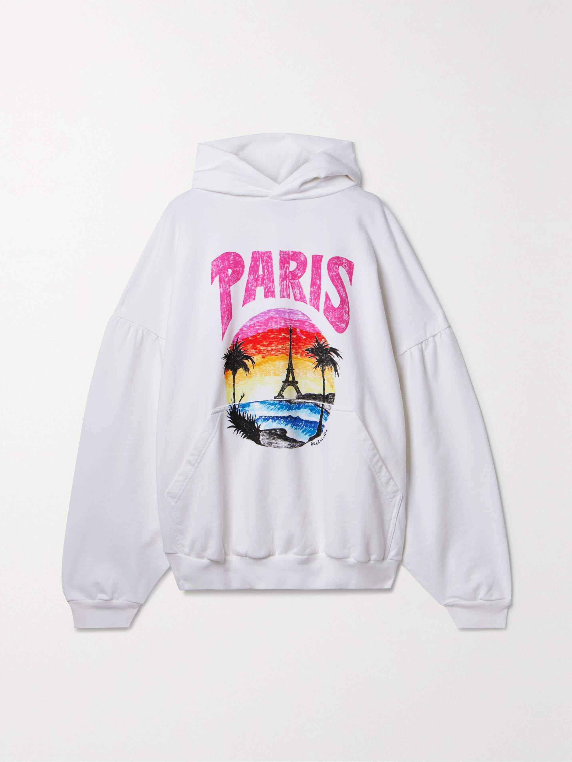 BALENCIAGA Oversized printed cotton-jersey hoodie