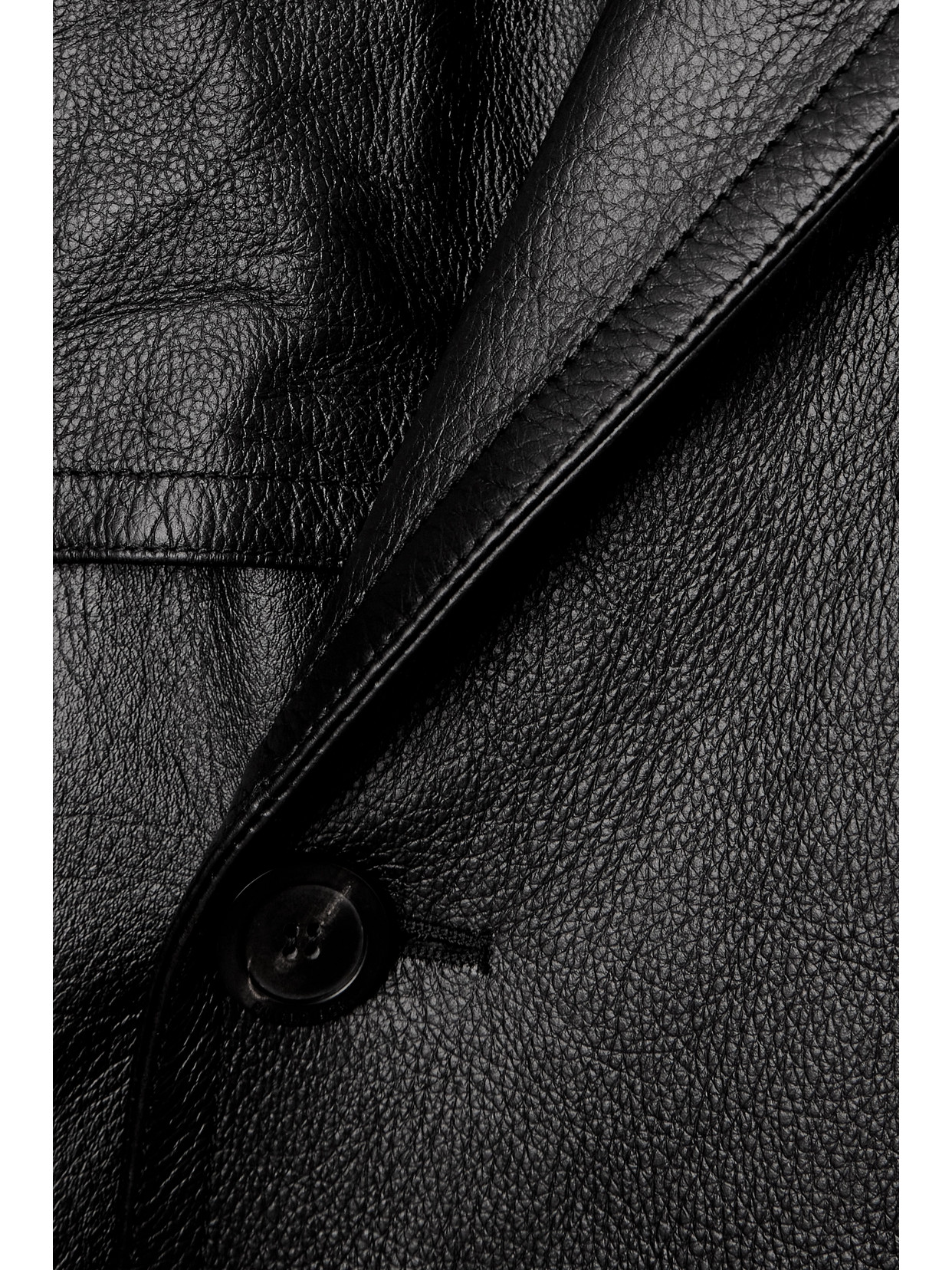 Cocoon Double-Breasted Belted Leather Trench