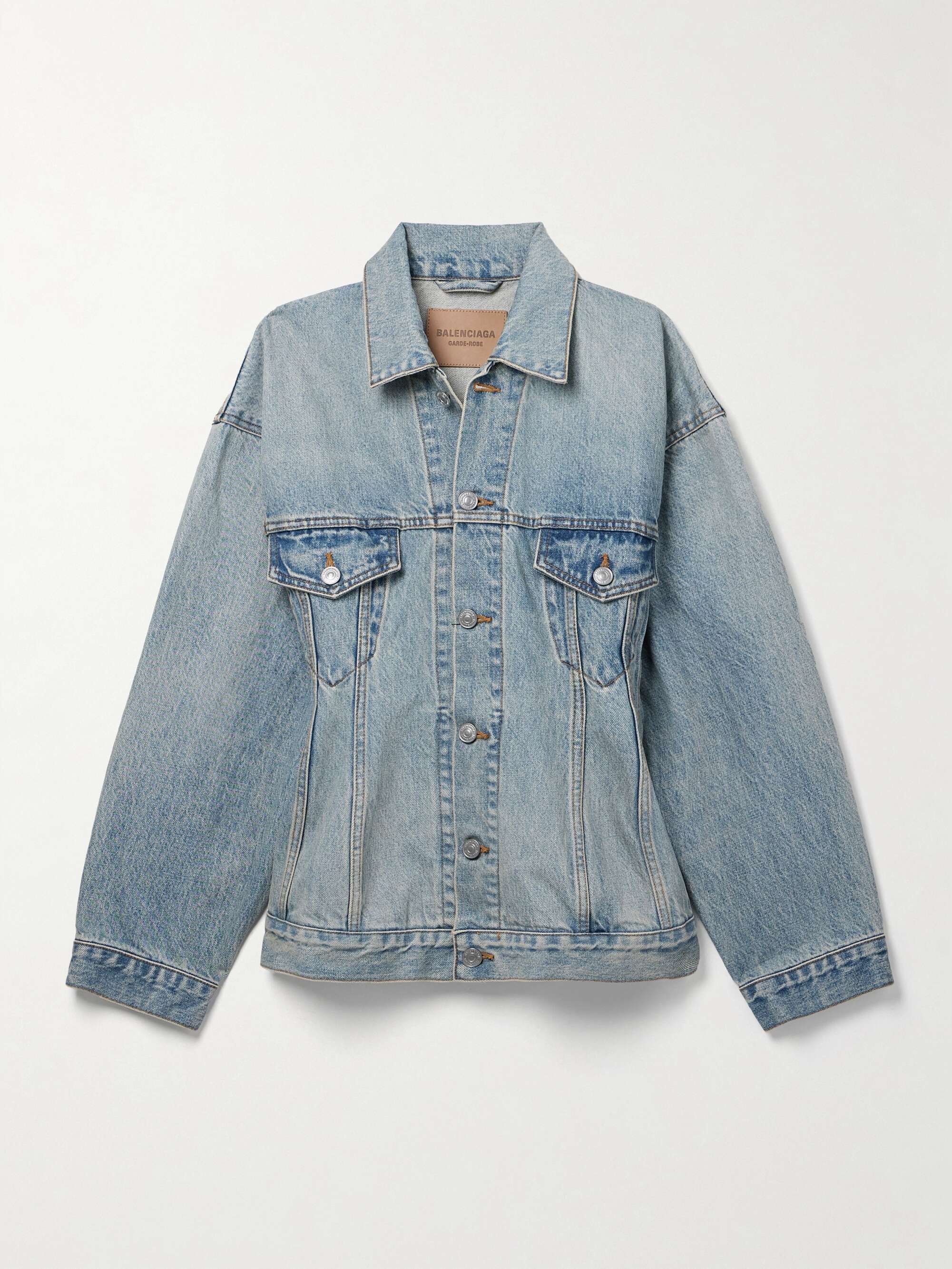 BALENCIAGA Hourglass oversized denim jacket | NET-A-PORTER