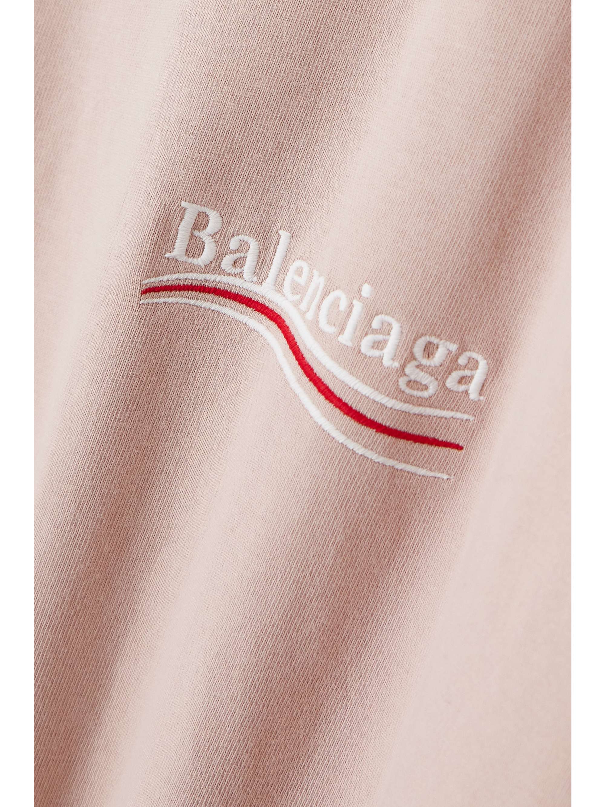BALENCIAGA Oversized embroidered cotton-jersey T-shirt