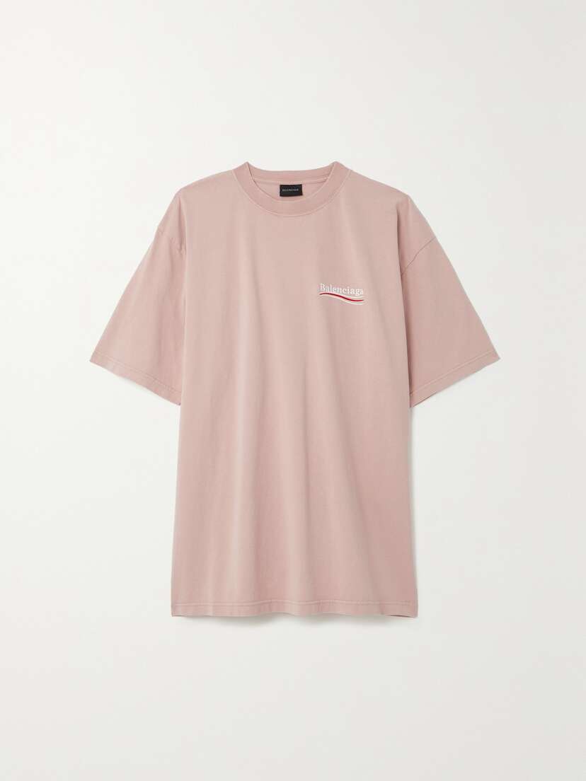Balenciaga Oversized Embroidered Cotton-jersey T-shirt