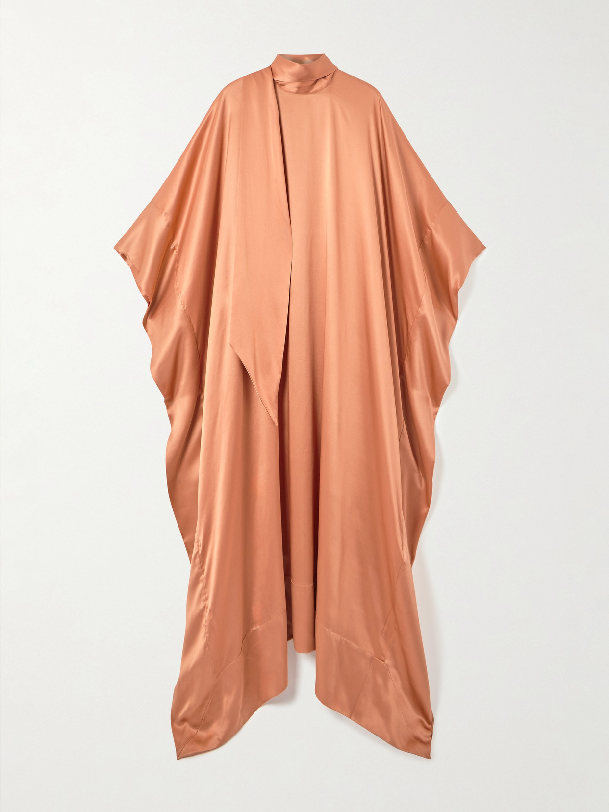 Taller Marmo - New Age Pussy-bow Silk-satin Kaftan - Orange