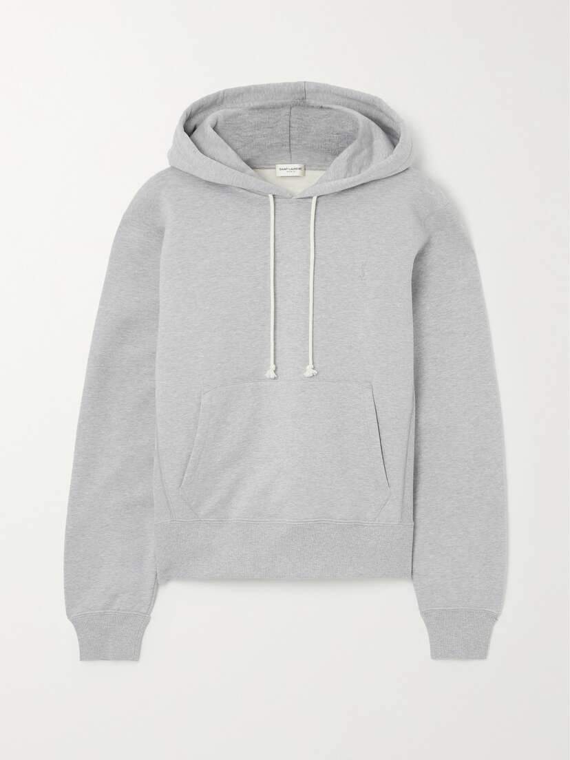 Saint Laurent Embroidered Cotton-jersey Hoodie
