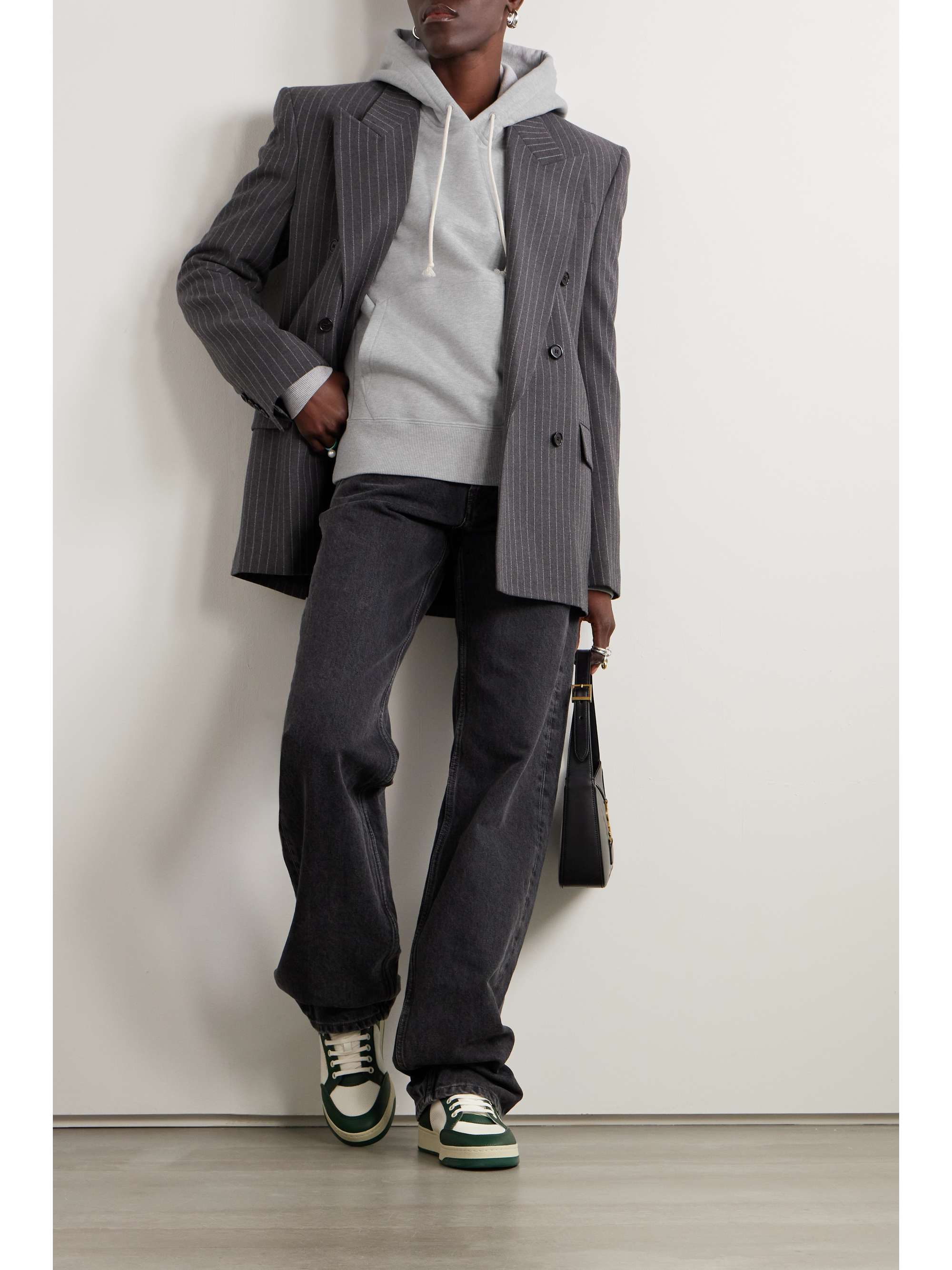 SAINT LAURENT Embroidered cotton jersey hoodie NET A PORTER