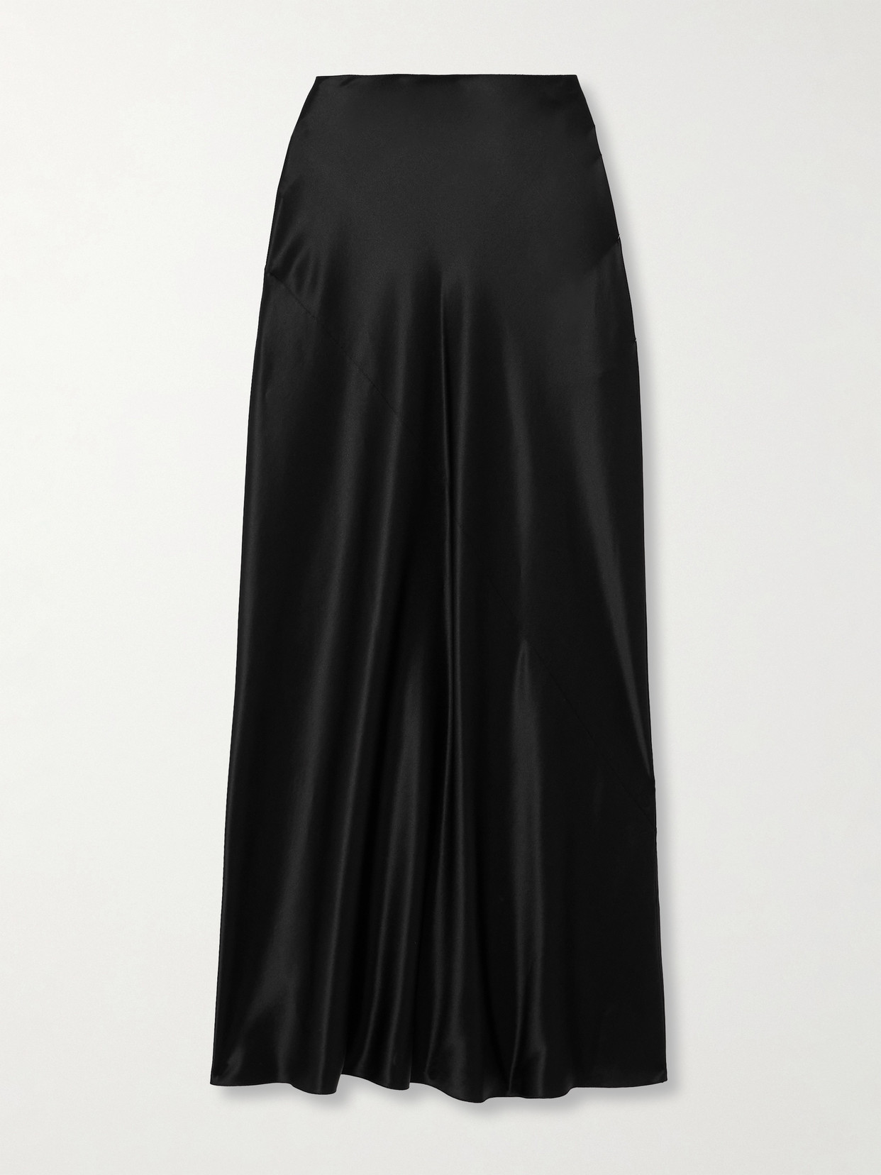 SAINT LAURENT Silk-satin Maxi Skirt - Black