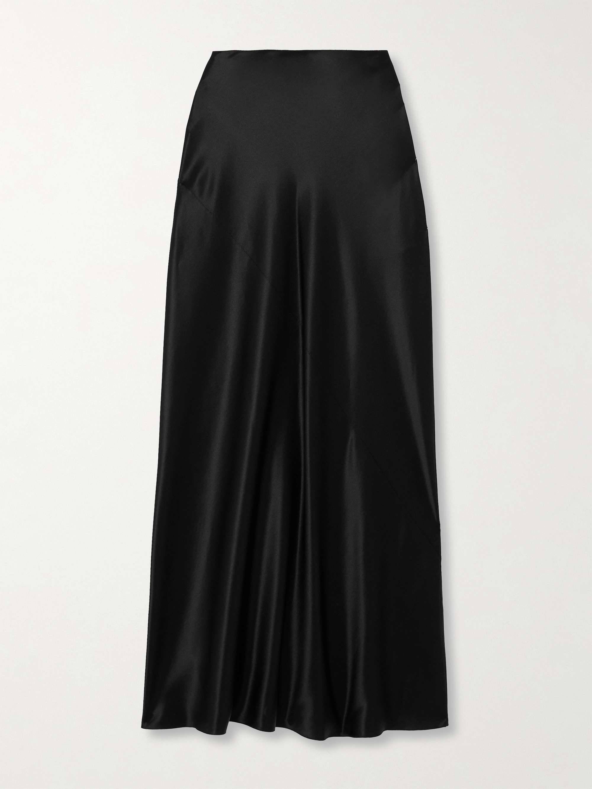 Saint Laurent Silk Satin Maxi Skirt Black