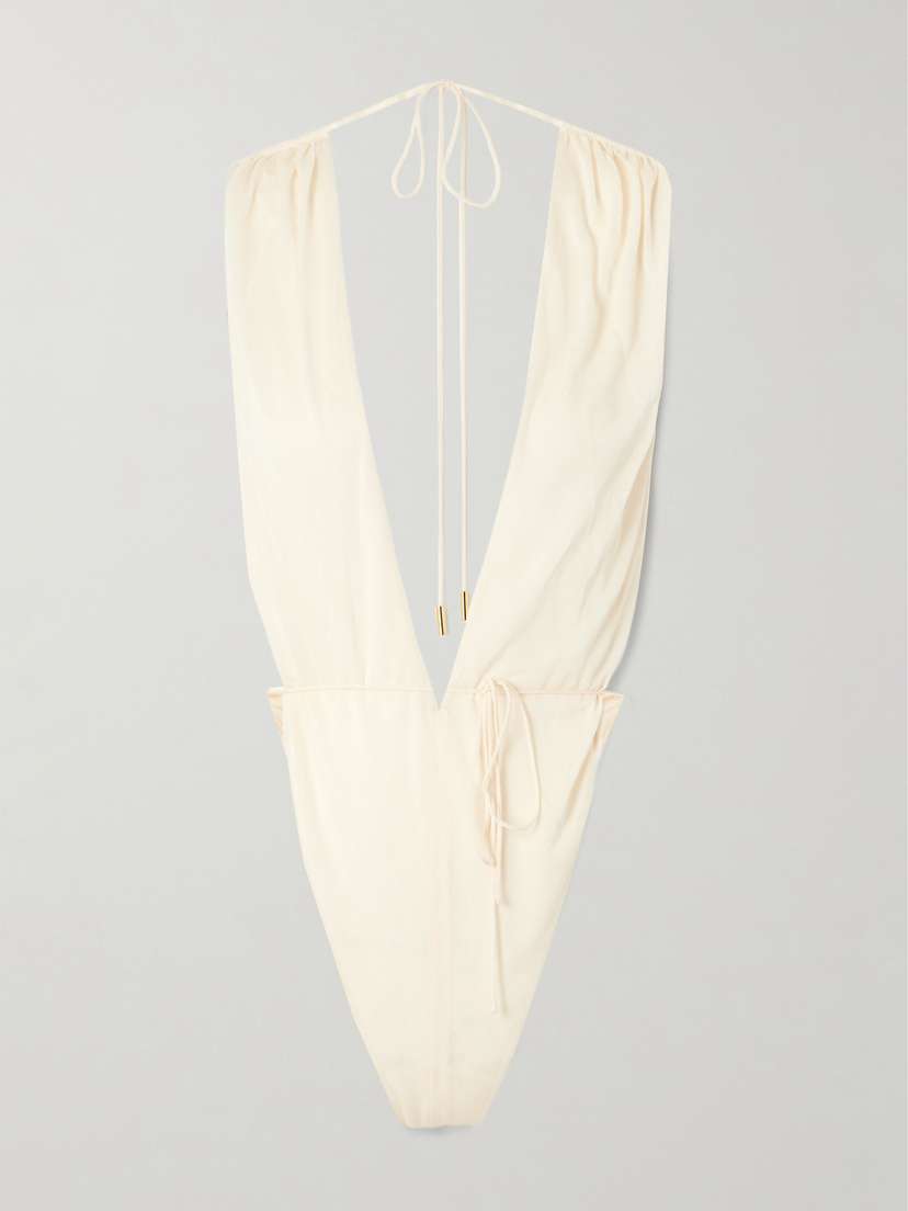 Saint Laurent Open-back Jersey Bodysuit