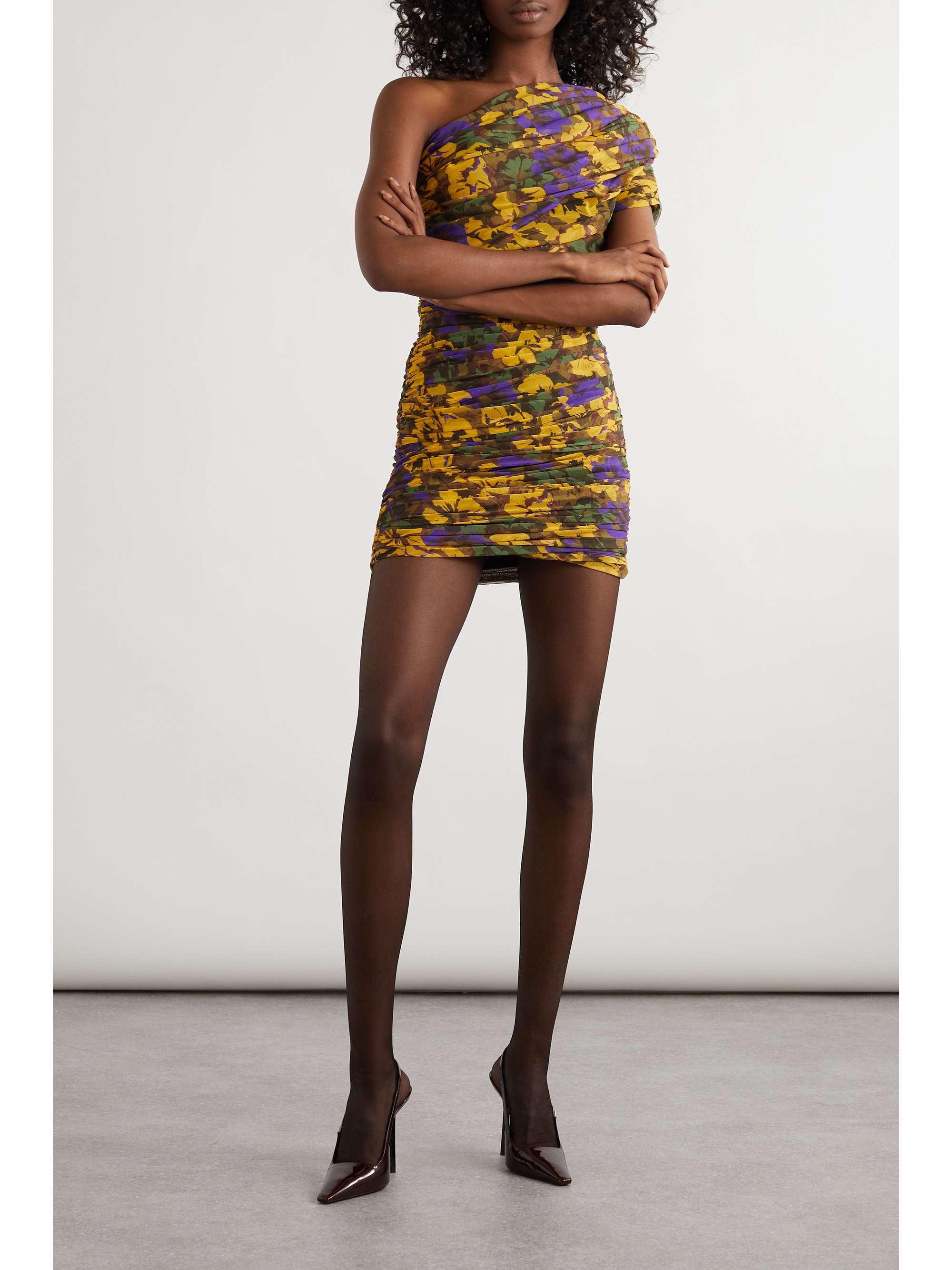 Saint laurent one shoulder mini dress new arrivals