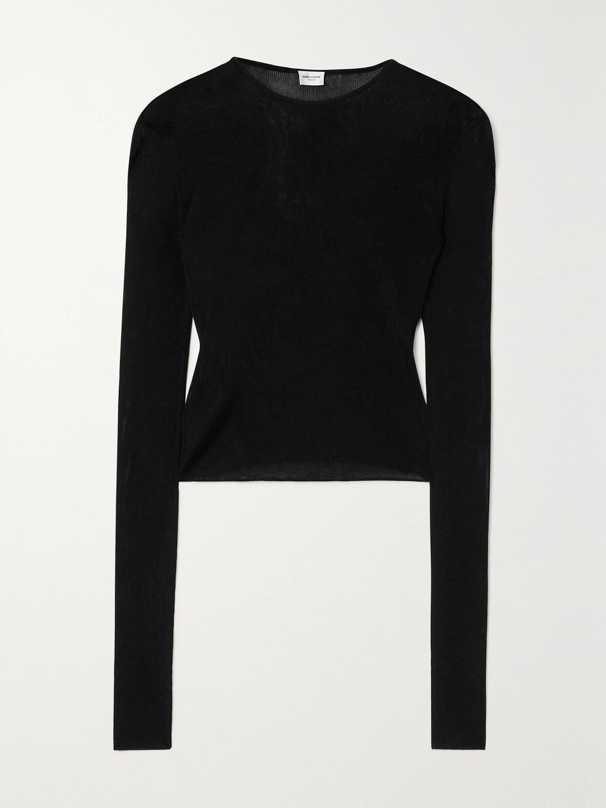 Saint Laurent Cropped Jersey Top In Black