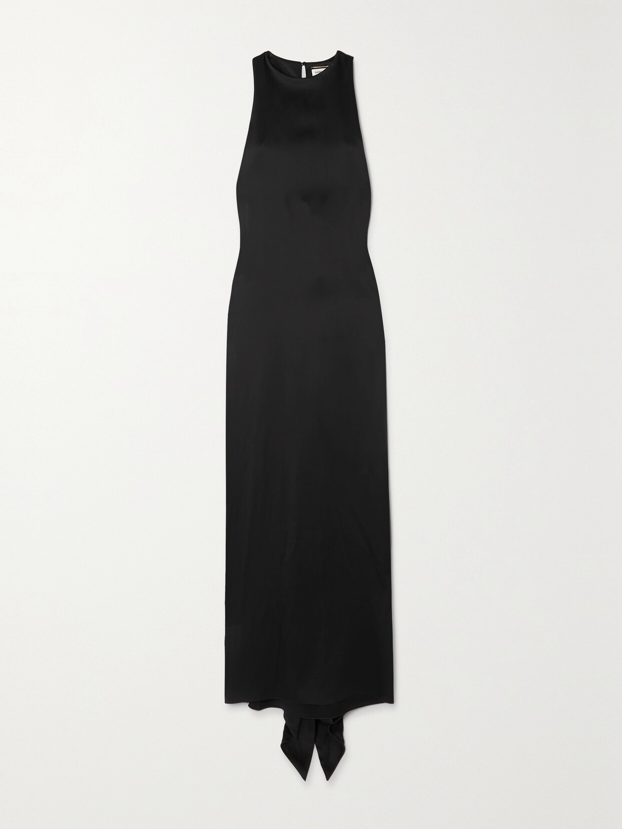 Saint Laurent Draped Satin-crepe Maxi Dress In Black