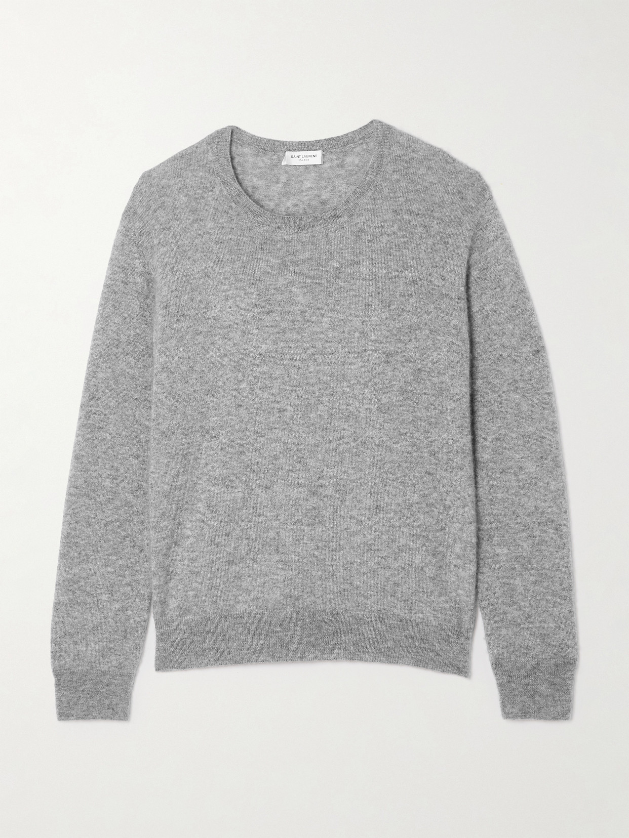 Saint Laurent Cashmere And Silk-blend Sweater In Gray