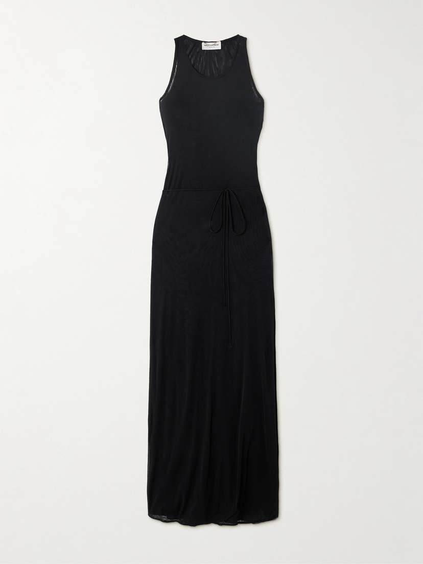 Saint Laurent Belted Stretch-jersey Maxi Wrap Dress