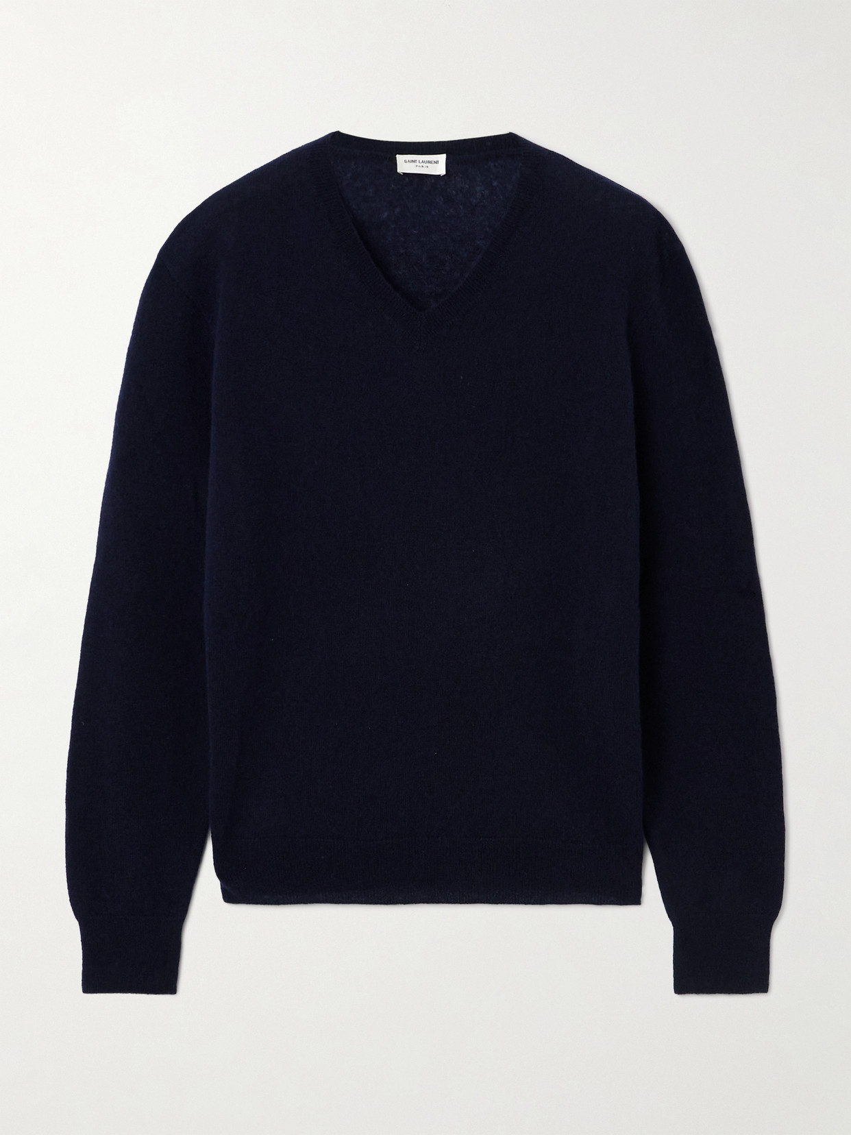 Saint Laurent Cashmere And Silk-blend Sweater In Blue