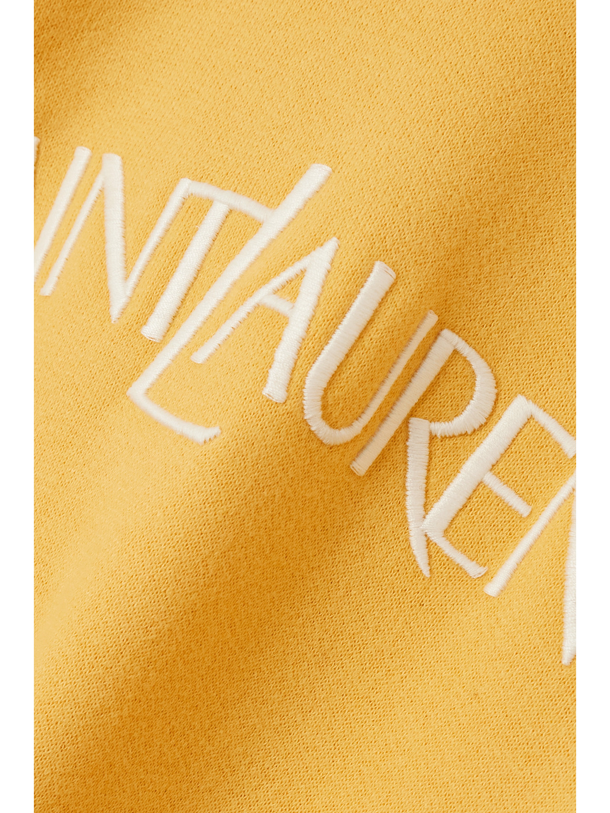 Saint Laurent Biologic Cotton Oversize Sweatshirt With Embroidered Logo In Yellow