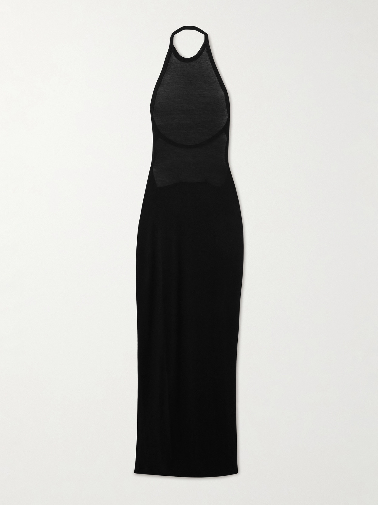 SAINT LAURENT - Open-back Stretch-jersey Halterneck Maxi Dress - Black