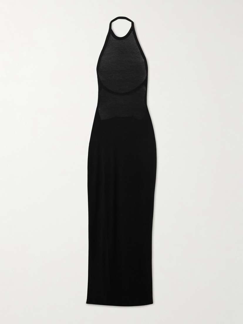 Saint Laurent Open-back Stretch-jersey Halterneck Maxi Dress