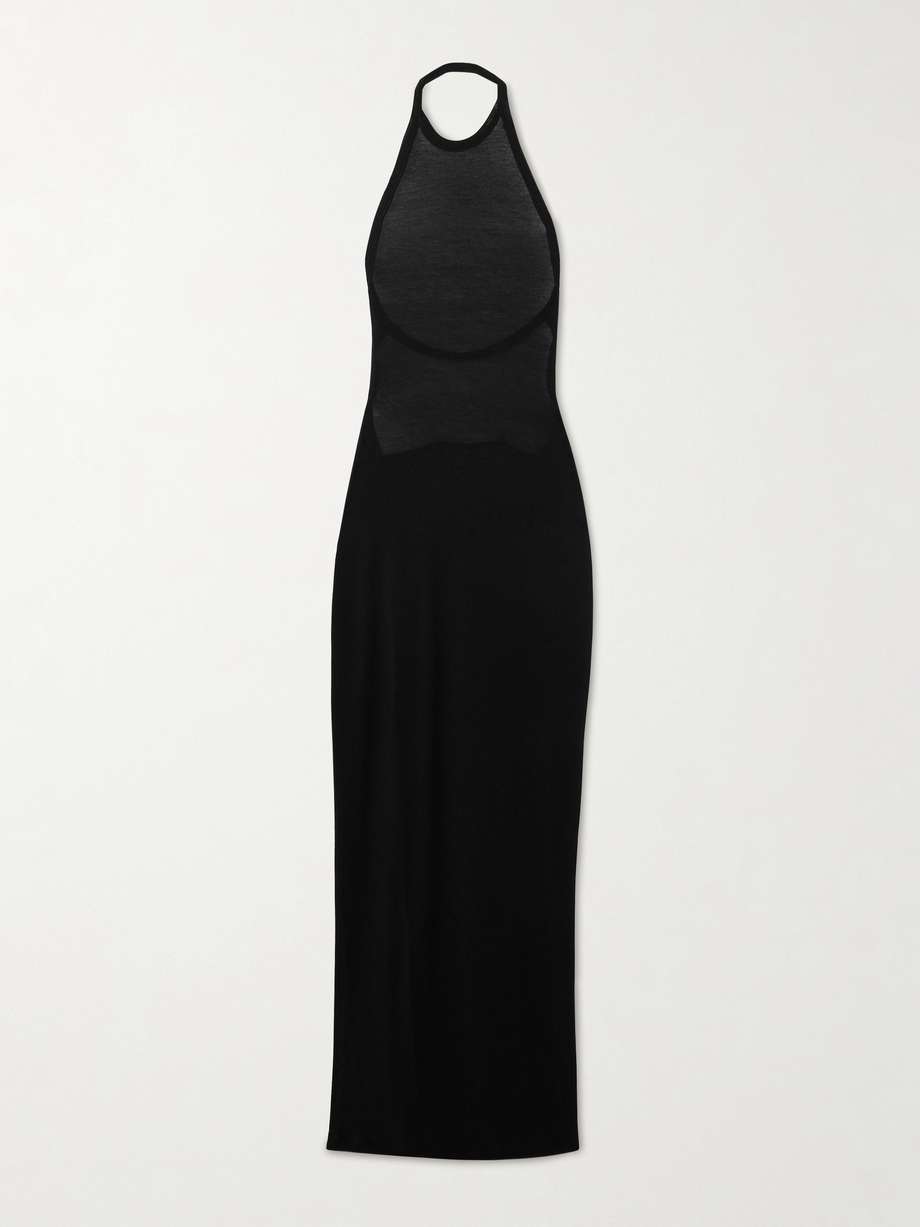 open-back stretch-jersey halterneck maxi dress