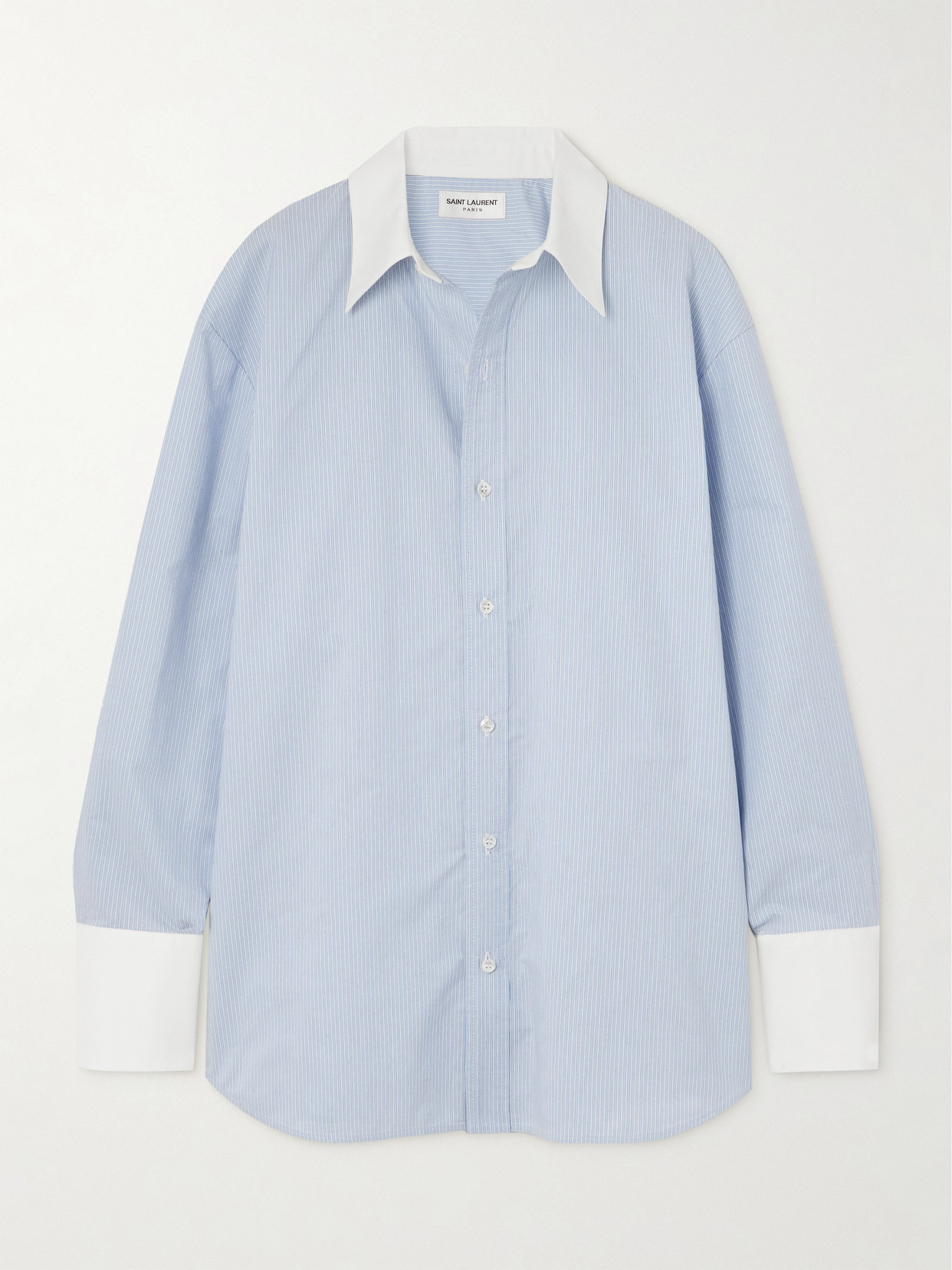 SAINT LAURENT - Cotton-poplin Shirt - Blue