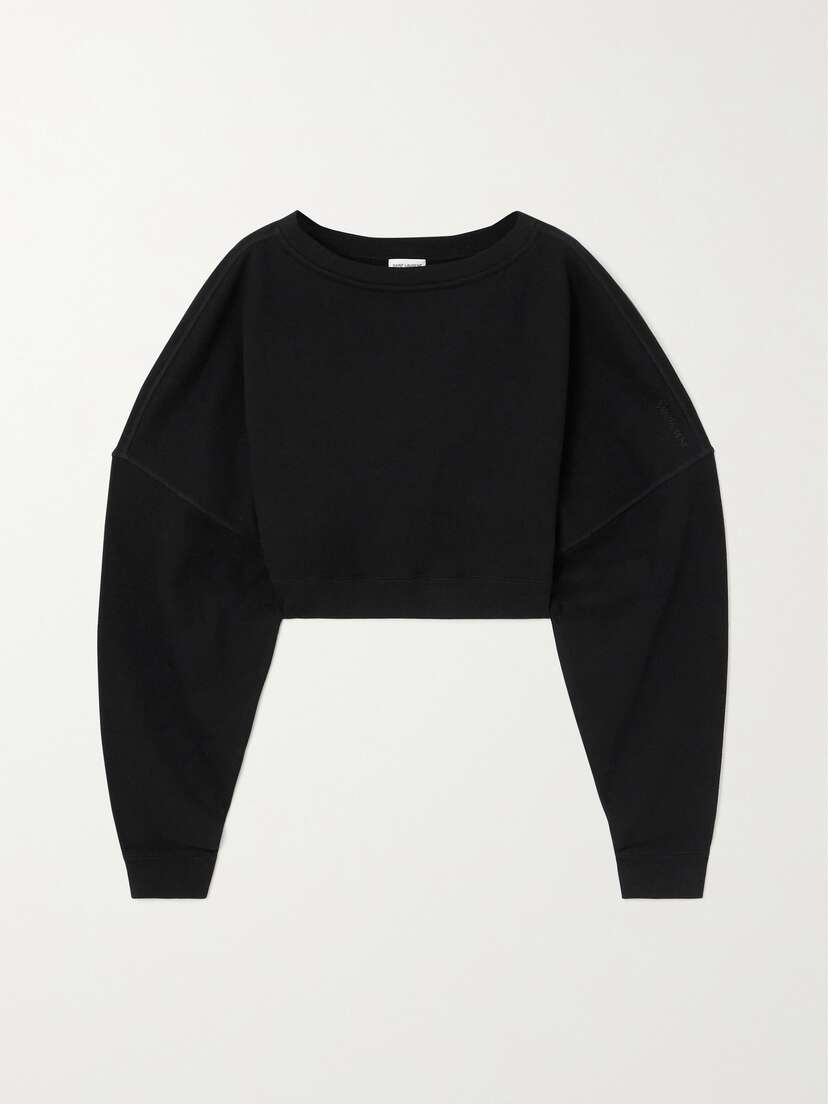 Saint Laurent Cropped Cotton-jersey Sweatshirt