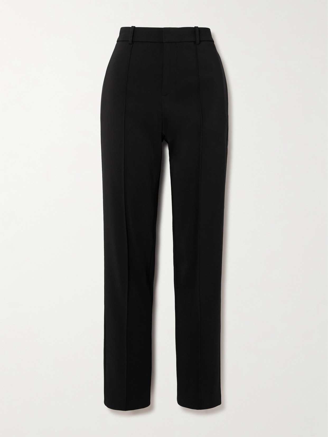 Saint Laurent Velvet Straight Leg Pants In Nero