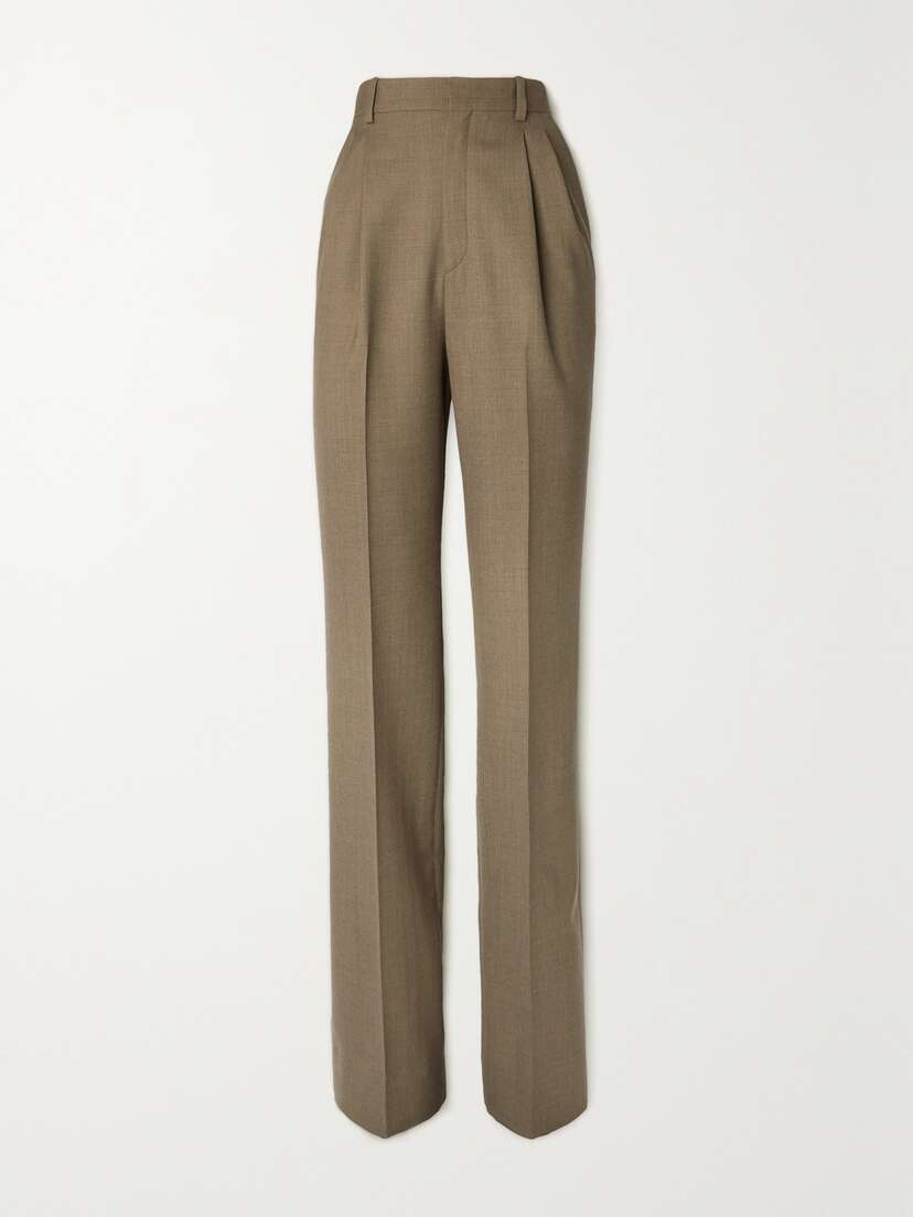 Saint Laurent Pleated Wool-twill Straight-leg Pants