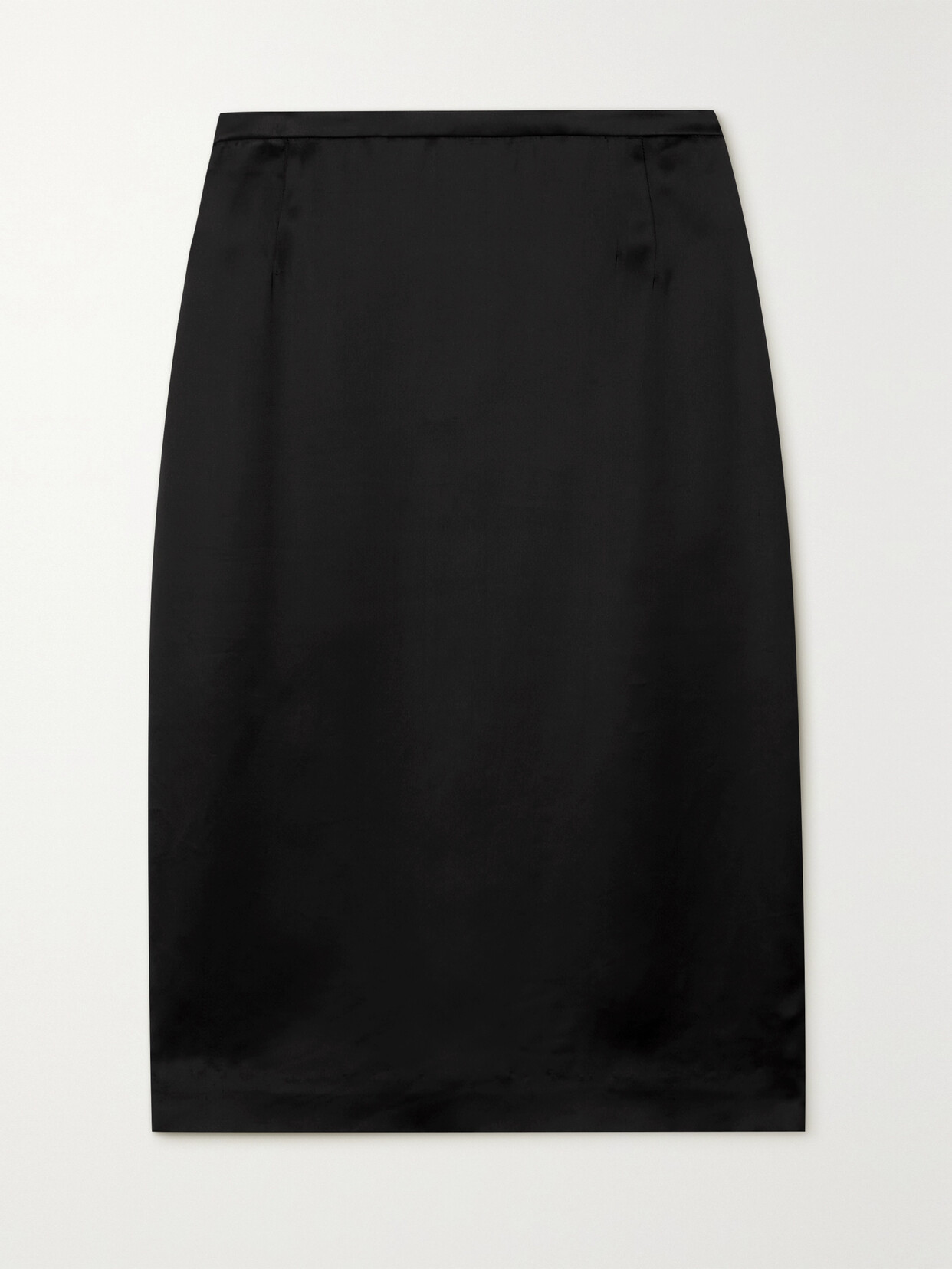 Shop Saint Laurent Satin Skirt In Black