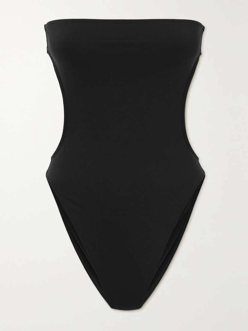 Saint Laurent Strapless Cutout Swimsuit