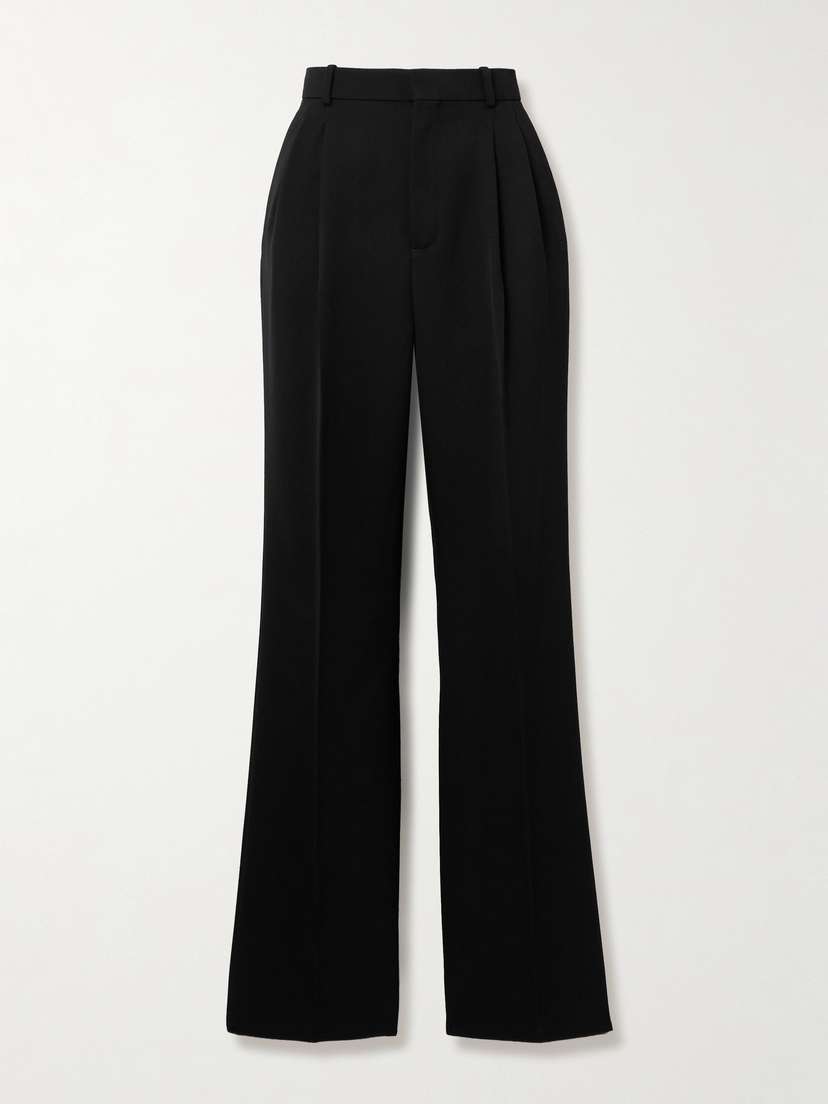 Saint Laurent Pleated Wool Slim-leg Pants