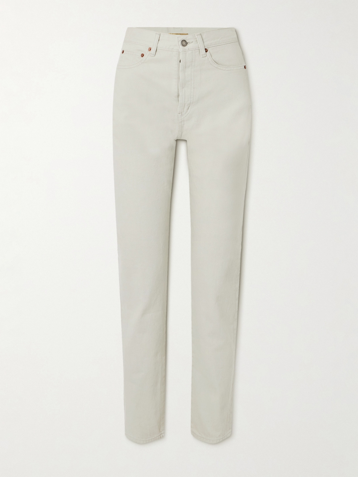 Saint Laurent High-rise Slim-leg Jeans In White