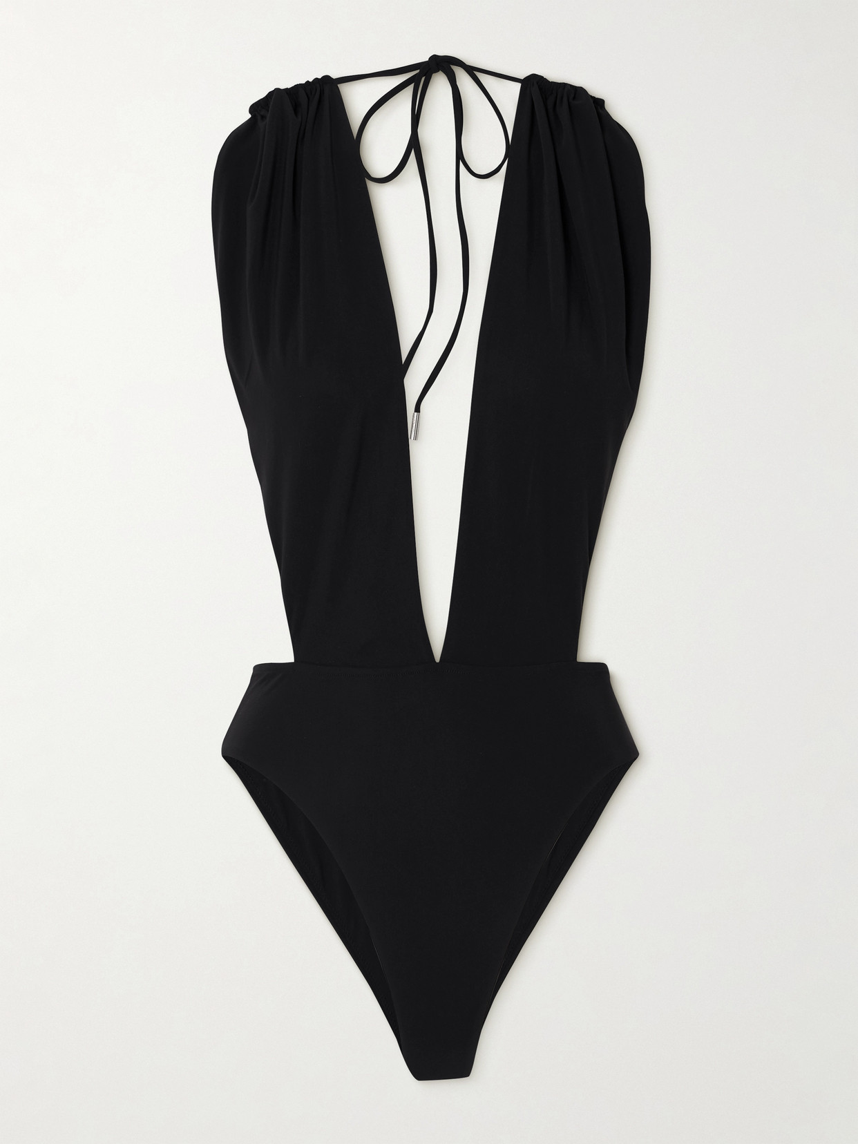 Saint Laurent Halterneck Swimsuit In Black