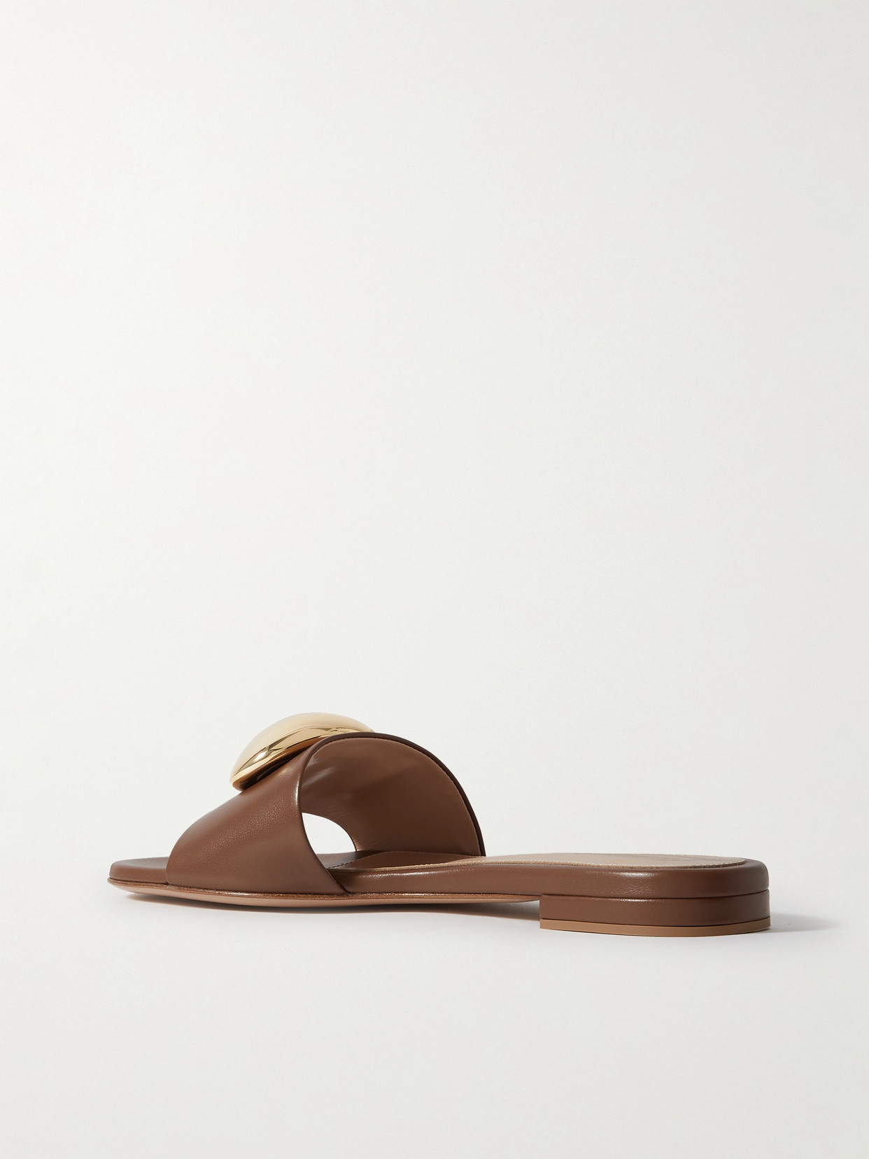 Gianvito Rossi Embellished Leather Sandals In Brown