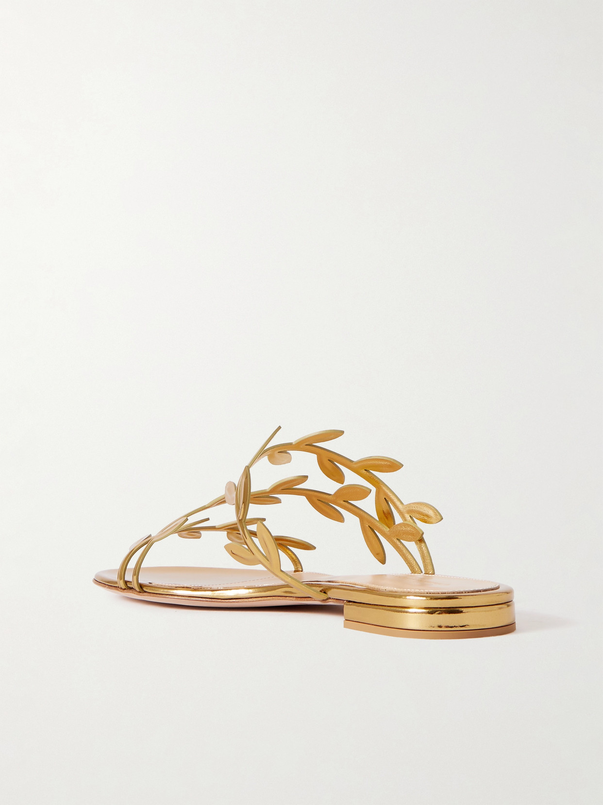 Shop Gianvito Rossi Flavia Metallic Leather Sandals In Gold