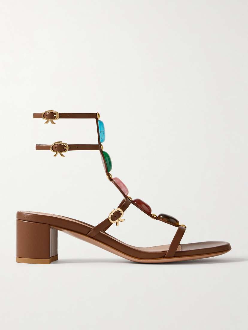 Gianvito Rossi 45 Embellished Leather Sandals