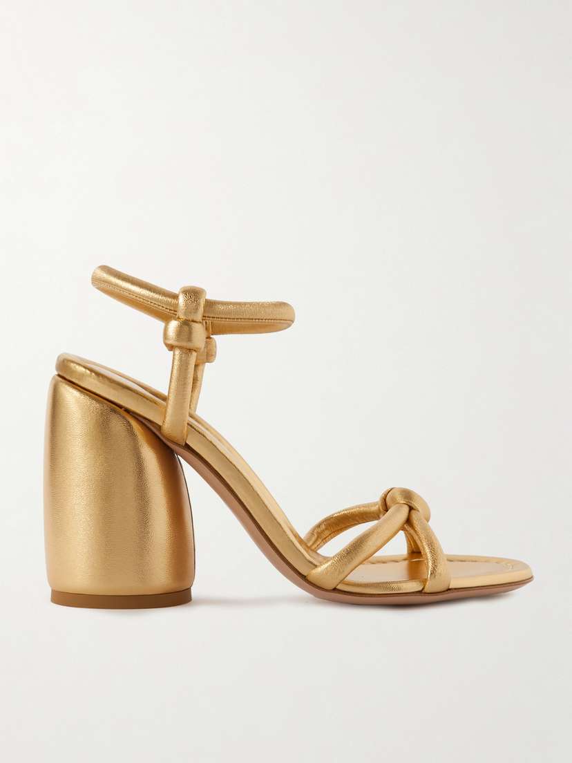 Gianvito Rossi 95 Metallic Leather Sandals