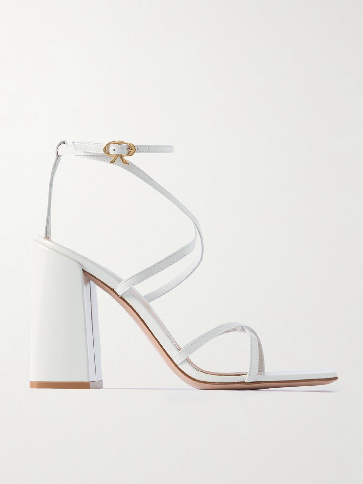 Gianvito Rossi - Nuit 95 Patent-leather Sandals - Off-white