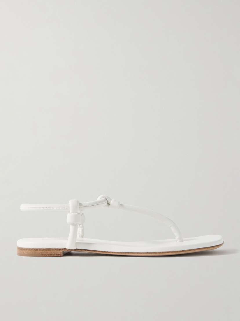 Gianvito Rossi Juno Thong Knotted Leather Sandals