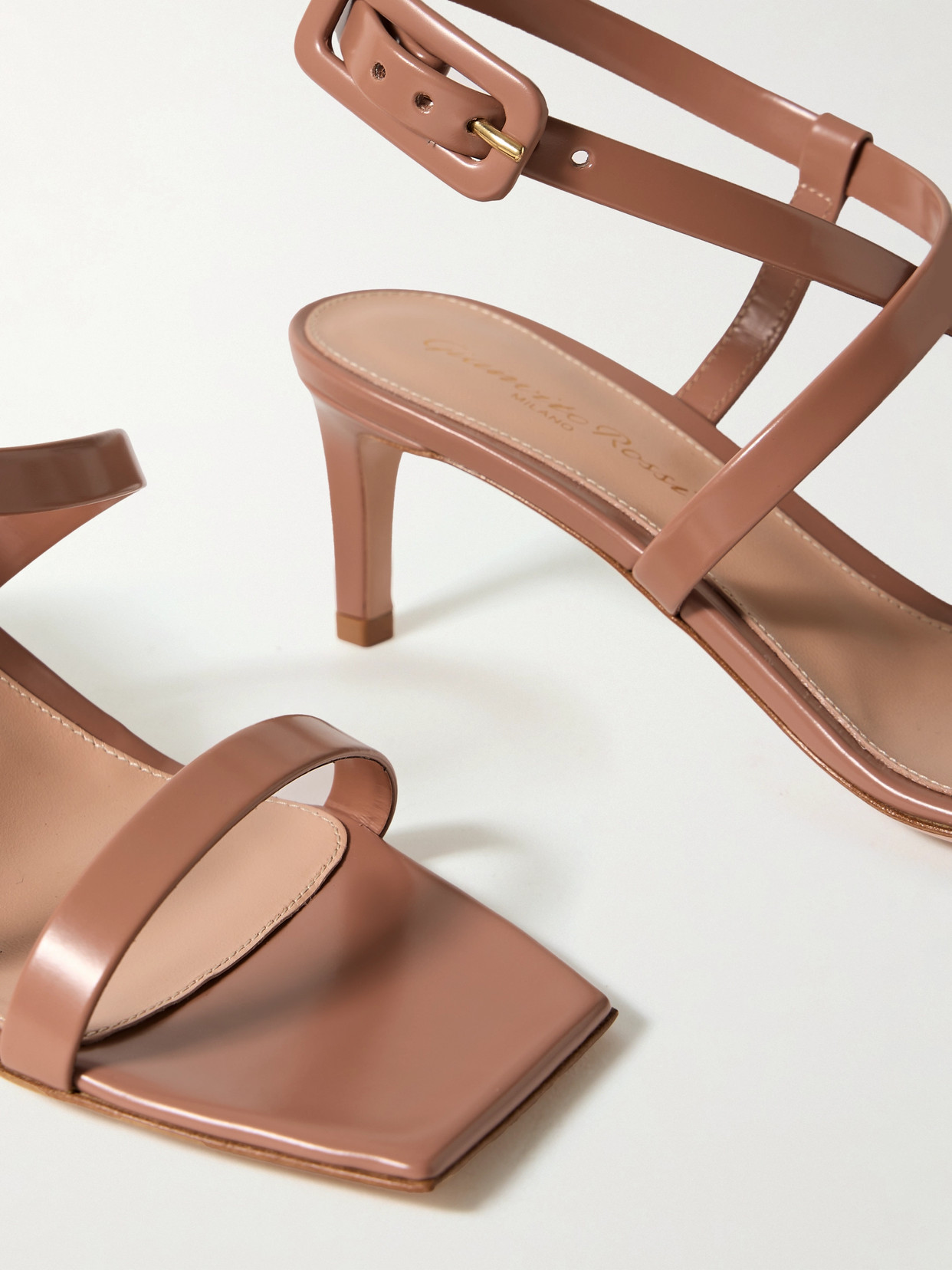 Gianvito Rossi Tokio 55 Patent-leather Sandals In Neutrals