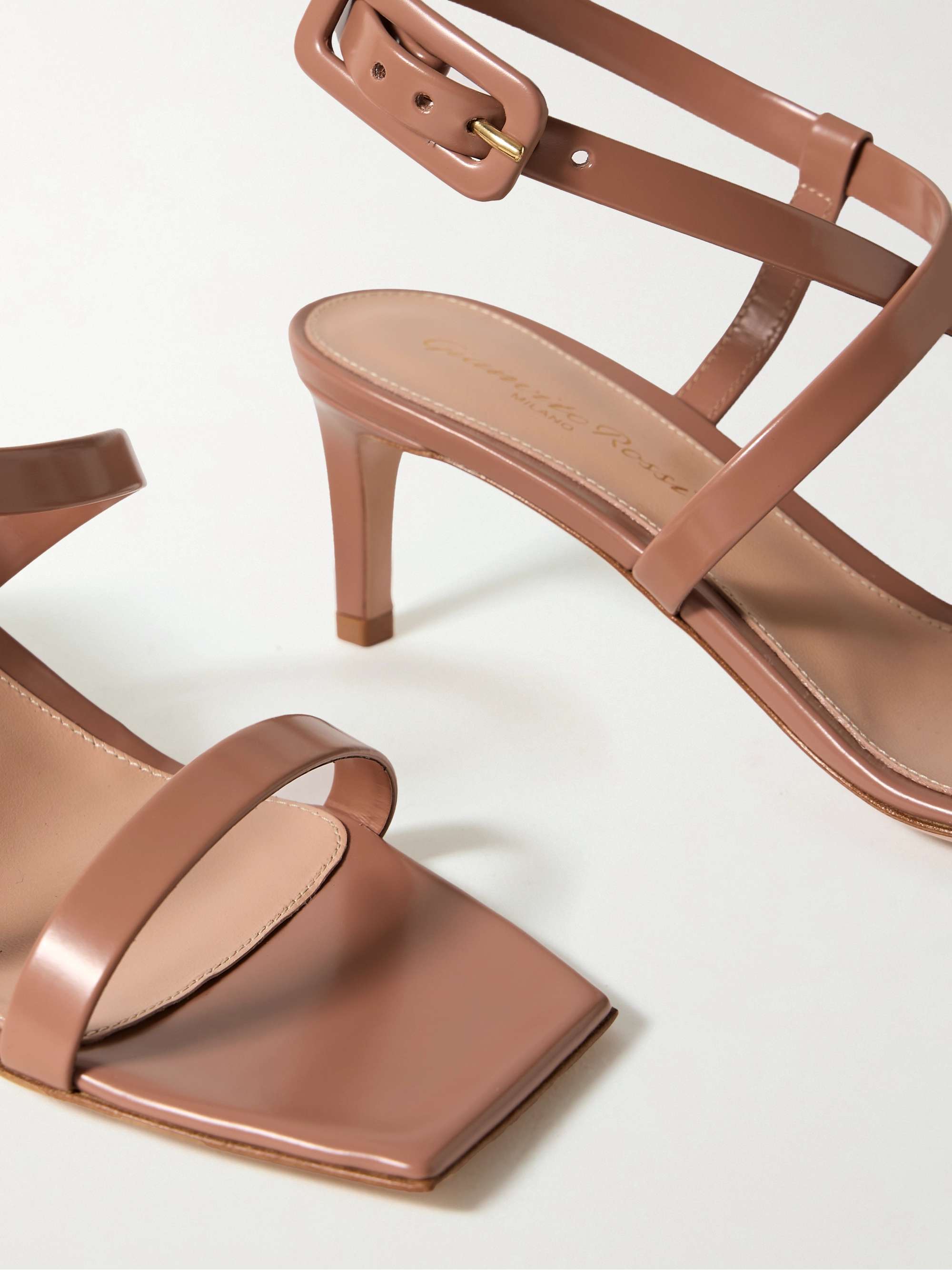 GIANVITO ROSSI Tokio 55 patent-leather sandals | NET-A-PORTER GIANVITO ROSSI Tokio 55 patent-leather sandals | NET-A-PORTER