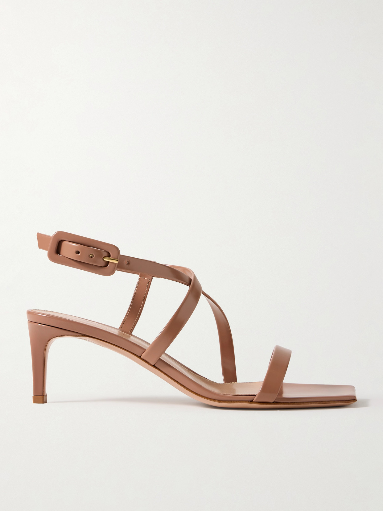 Gianvito Rossi Tokio 55 Patent-leather Sandals In Neutrals