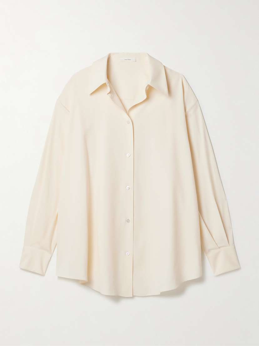 The Row Andra Oversized Silk Shirt