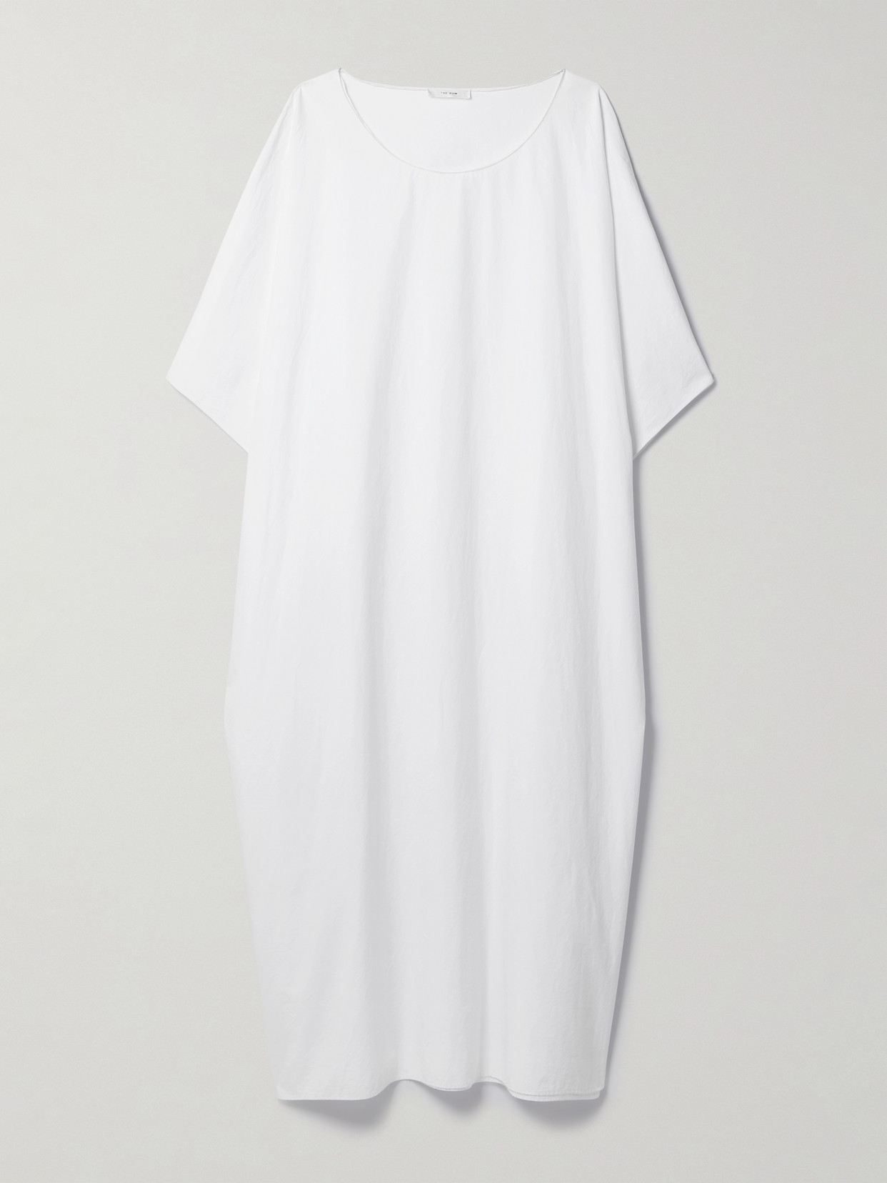 Shop The Row Isora Oversized Cotton-poplin Midi Dress In Off-white