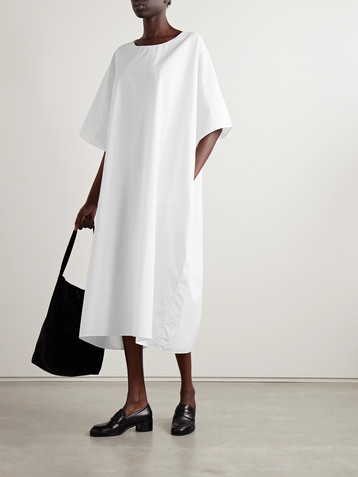 The Row Isora oversized cotton-poplin midi dress