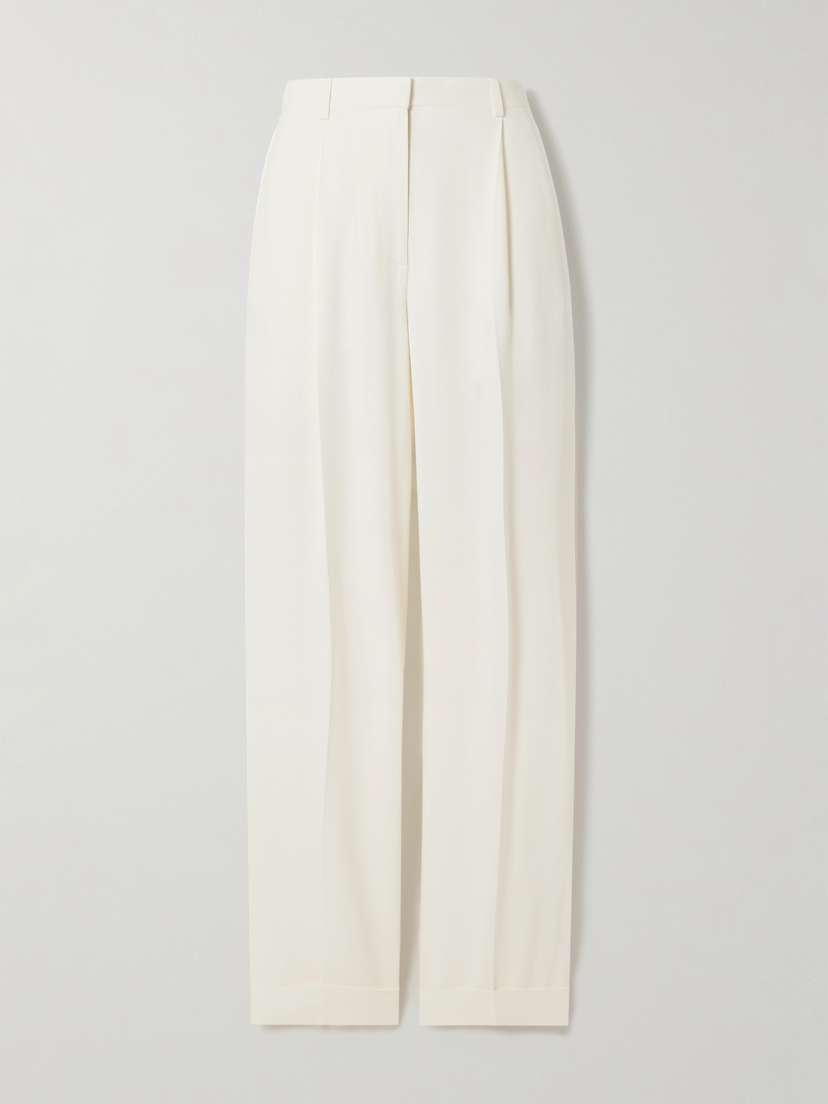 The Row Tor Pleated Crepe Wide-leg Pants
