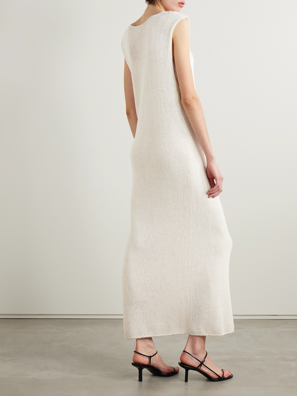The Row Folosa Open-knit Maxi Silk Dress In White