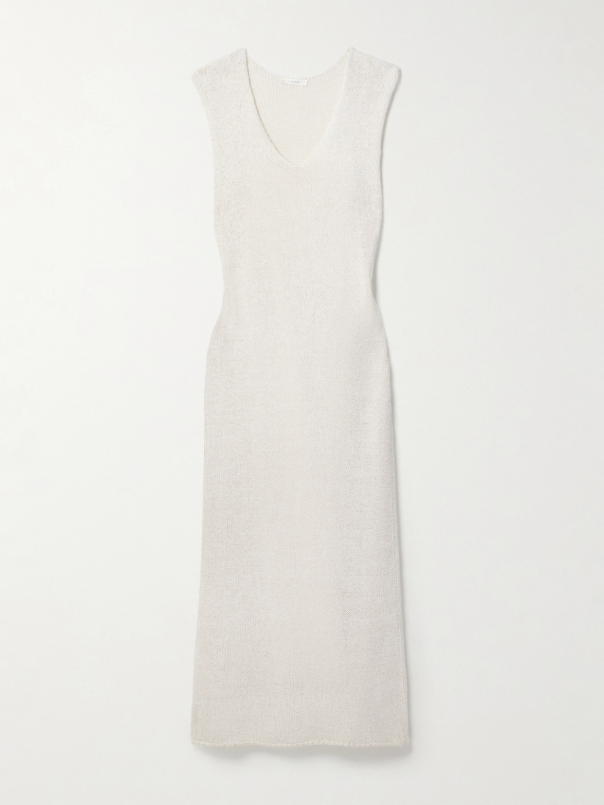 The Row Folosa Open-knit Maxi Silk Dress In White