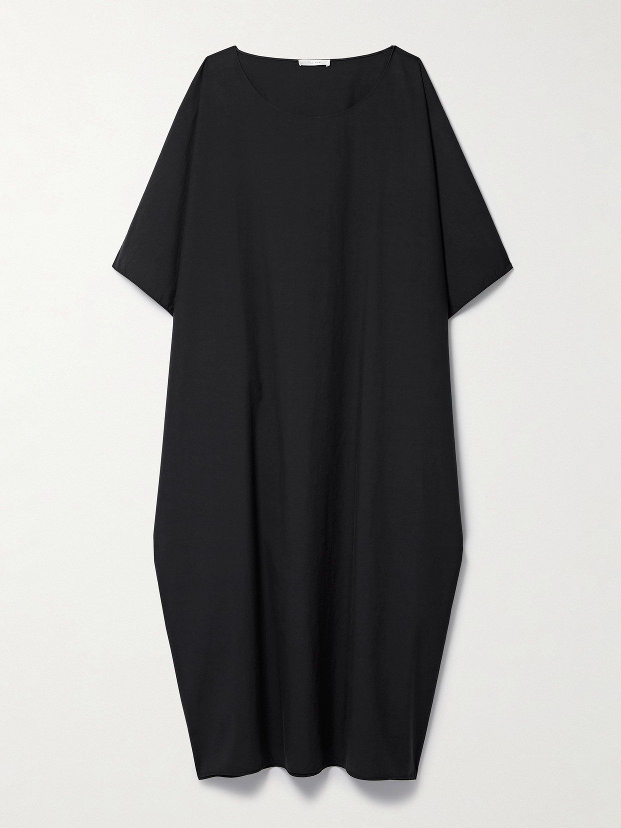The Row Amo Wool Jersey Short Sleeve Midi Dress In Black
