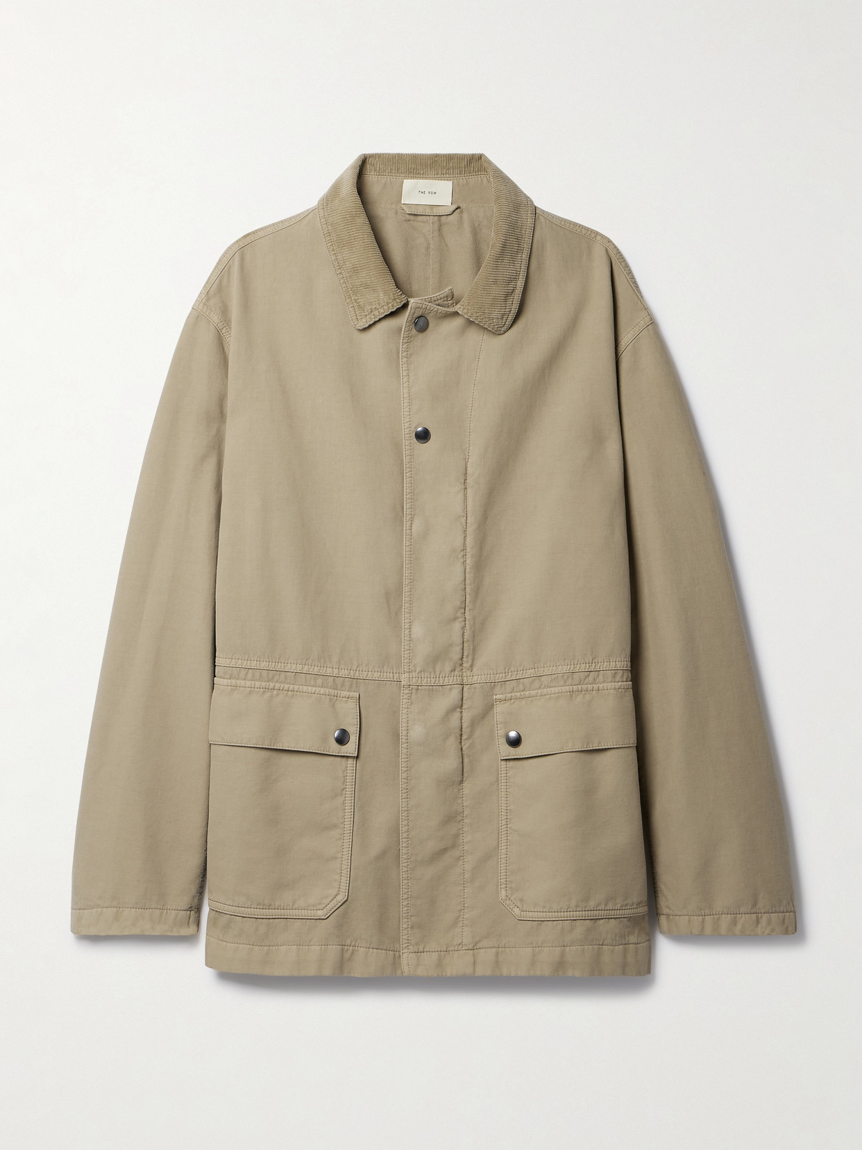 Shop The Row Frank Oversized Corduroy-trimmed Cotton Jacket In Neutrals