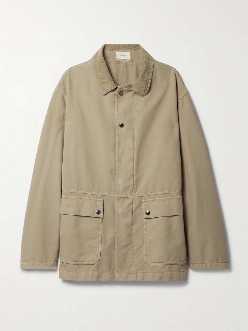 The Row Frank Oversized Corduroy-trimmed Cotton Jacket - x large